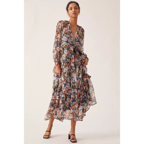 Anthropologie Dresses & Skirts - Anthropologie Floral Long Sleeve Dress